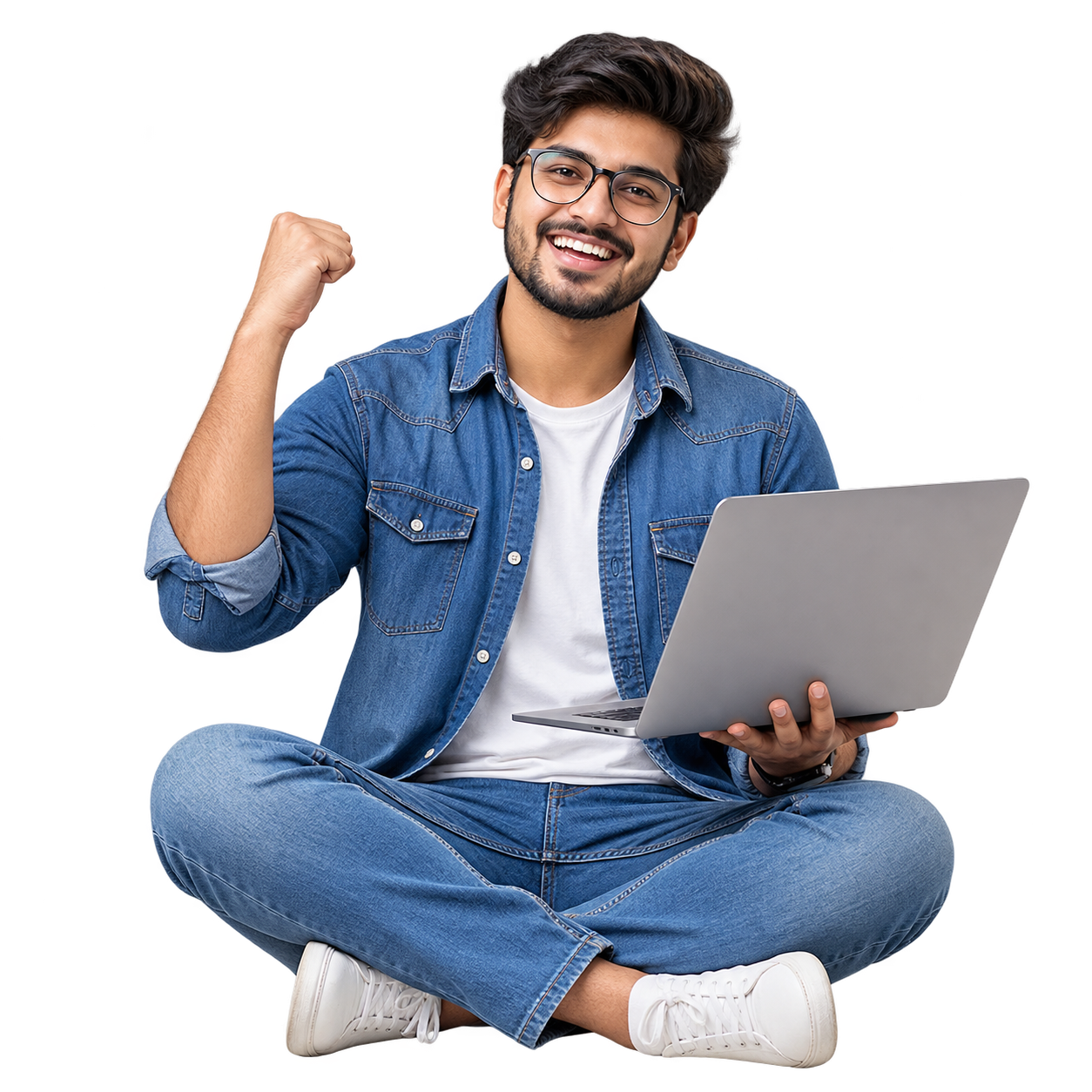 Happy Business Owner with Laptop